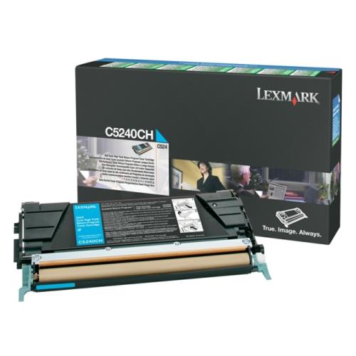 Lexmark toner cyaan (C5240CH / 00C5240CH) (Return, hoge capaciteit)
