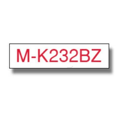 Brother tape rood op wit (MK232BZ), 12mm, non laminated