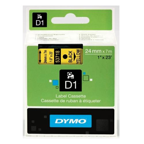 Dymo etiketten zwart op geel (53718 / S0720980), 24mm, gelamineerd