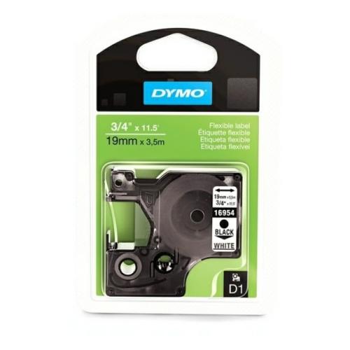 Dymo LetraTag tekstband zwart op wit (16960 / S0718070), 19mm, gelamineerd