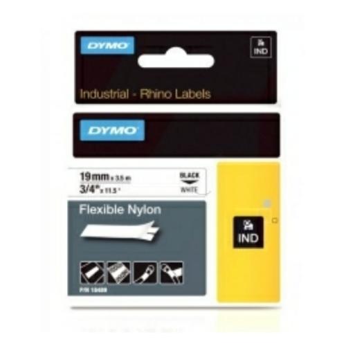 Dymo lint zwart op wit (18759 / S0718120), 19mm, flexible laminated