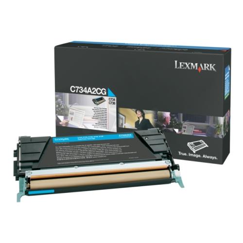 Lexmark toner cyaan (C734A1CG / 0C734A1CG) (Return)