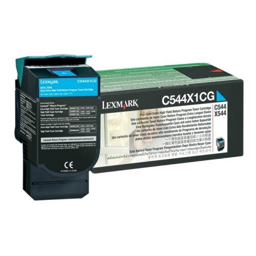 Lexmark toner cyaan (C544X1CG / 0C544X1CG) (Return, hoge capaciteit)