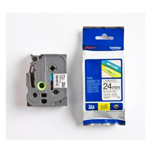 Brother tape zwart op wit (TZE251), 24mm, gelamineerd