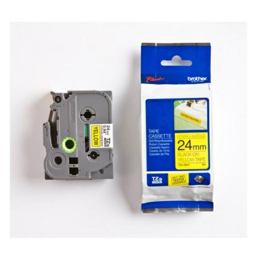 Brother tape zwart op geel (TZES651), 24mm, gelamineerd