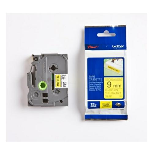 Brother tape zwart op geel (TZES621), 9mm, gelamineerd