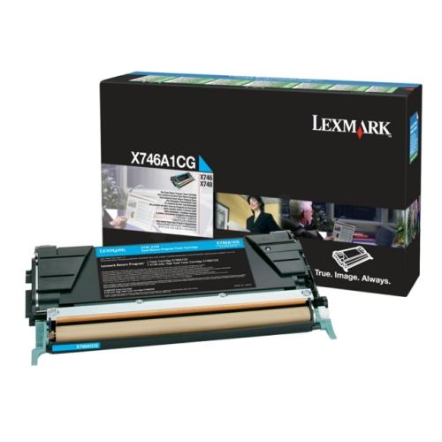 Lexmark toner cyaan (X746A1CG / 0X746A1CG) (Return)