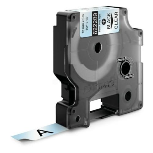 Dymo Polyesterband zwart op transparant (622289), 12mm, extra duurzaam