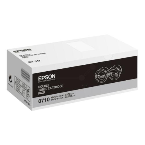 Epson toner zwart (C13S050710 / 0710) (Dual-Pack, hoge capaciteit)