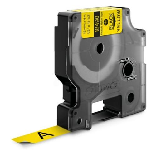 Dymo lint zwart op geel (18490 / S0718080), 12mm