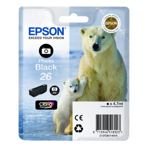 Epson inktcartridge zwarte foto (C13T26114012 / 26)