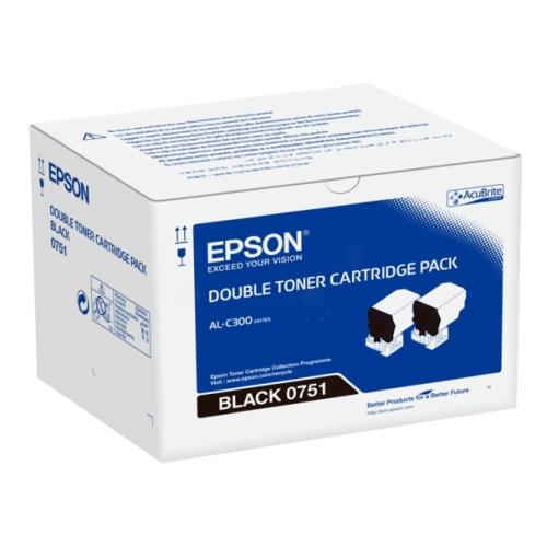 Epson toner zwart (C13S050751 / 0751) (Dual-Pack)