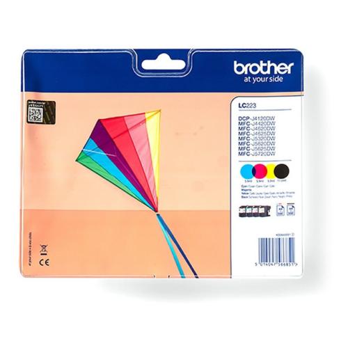Brother inktcartridge zwart / cyaan / magenta / geel (LC223VALBP) (multipack)