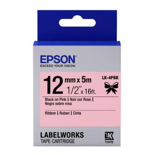 Epson etiketten black/Roze (C53S654031 / LK4PBK)