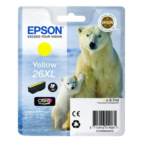 Epson inktcartridge geel (C13T26344012 / 26XL) (hoge capaciteit)