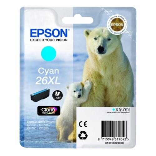 Epson inktcartridge cyaan (C13T26324012 / 26XL) (hoge capaciteit)