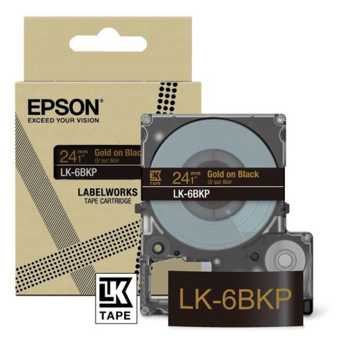 Epson etiketten zwart / goud (C53S672096 / LK6BKP)
