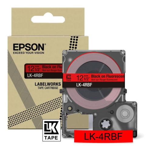 Epson etiketten zwart / rood (C53S672099 / LK4RBF)