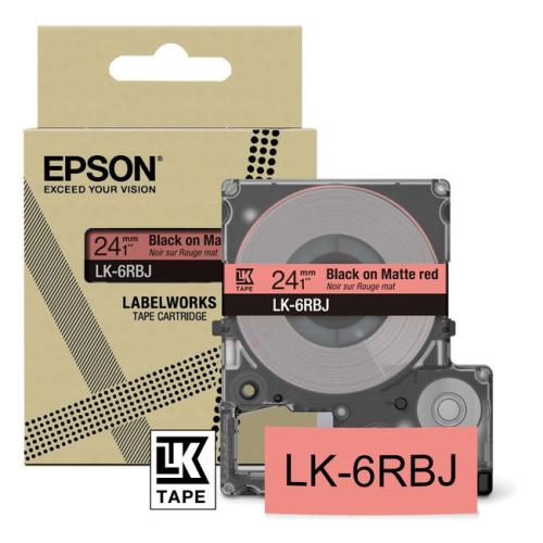 Epson etiketten zwart / rood (C53S672073 / LK6RBJ)