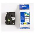 Brother tape zwart op transparant (TZE161), 36mm, gelamineerd