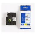 Brother tape zwart op wit (TZEFX251), 24mm, flexible laminated