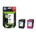 HP inktcartridge zwart / kleur (N9J72AE / 301) (Dual-Pack, multipack)